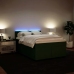Cama box spring con colchón terciopelo verde oscuro 140x200 cm