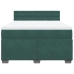 Cama box spring con colchón terciopelo verde oscuro 140x200 cm