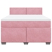 Cama box spring con colchón terciopelo rosa 160x200 cm