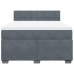 Cama box spring con colchón terciopelo gris oscuro 160x200 cm