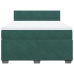 Cama box spring con colchón terciopelo verde oscuro 160x200 cm