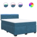 Cama box spring con colchón terciopelo azul 160x200 cm