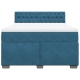 Cama box spring con colchón terciopelo azul 160x200 cm