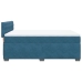 Cama box spring con colchón terciopelo azul 160x200 cm