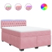 Cama box spring con colchón terciopelo rosa 160x200 cm