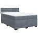 Cama box spring con colchón terciopelo gris oscuro 160x200 cm