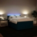 Cama box spring con colchón terciopelo azul 160x200 cm