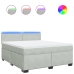 Cama box spring con colchón terciopelo gris claro 180x200 cm
