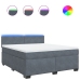Cama box spring con colchón terciopelo gris oscuro 180x200 cm