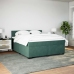 Cama box spring con colchón terciopelo verde oscuro 180x200 cm