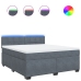 Cama box spring con colchón terciopelo gris oscuro 180x200 cm