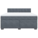 Cama box spring con colchón terciopelo gris oscuro 180x200 cm