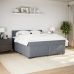 Cama box spring con colchón terciopelo gris oscuro 180x200 cm