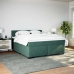 Cama box spring con colchón terciopelo verde oscuro 180x200 cm