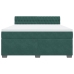 Cama box spring con colchón terciopelo verde oscuro 180x200 cm