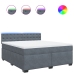 Cama box spring con colchón terciopelo gris oscuro 180x200 cm