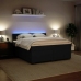 Cama box spring con colchón terciopelo negro 180x200 cm