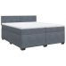 Cama box spring con colchón terciopelo gris oscuro 200x200 cm