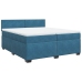 Cama box spring con colchón terciopelo azul 200x200 cm