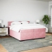 Cama box spring con colchón terciopelo rosa 200x200 cm