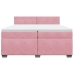 Cama box spring con colchón terciopelo rosa 200x200 cm