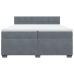 Cama box spring con colchón terciopelo gris oscuro 200x200 cm