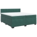 Cama box spring con colchón terciopelo verde oscuro 200x200 cm