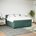 Cama box spring con colchón terciopelo verde oscuro 200x200 cm