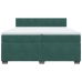 Cama box spring con colchón terciopelo verde oscuro 200x200 cm