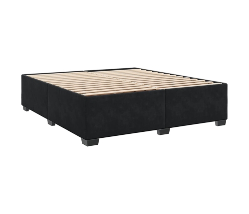 Cama box spring con colchón terciopelo negro 200x200 cm