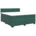 Cama box spring con colchón terciopelo verde oscuro 200x200 cm