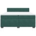 Cama box spring con colchón terciopelo verde oscuro 200x200 cm