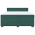 Cama box spring con colchón terciopelo verde oscuro 200x200 cm