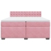 Cama box spring con colchón terciopelo rosa 200x200 cm