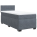 Cama box spring individual con colchón terciopelo gris oscuro