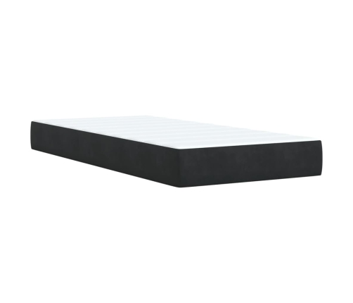 Cama box spring individual con colchón tela negro