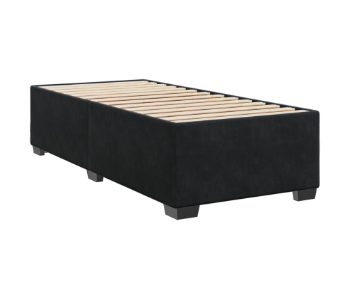 Cama box spring individual con colchón tela negro