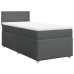 Cama box spring con colchón tela gris oscuro 80x200 cm