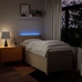Cama box spring con colchón tela color crema 80x200 cm