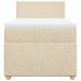 Cama box spring con colchón tela color crema 80x200 cm