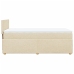 Cama box spring con colchón tela color crema 80x200 cm