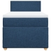 Cama box spring con colchón tela azul 80x200 cm