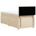 Cama box spring con colchón tela color crema 80x200 cm