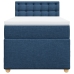 Cama box spring con colchón tela azul 80x200 cm