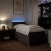 Cama box spring con colchón tela marrón oscuro 90x190 cm