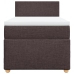 Cama box spring con colchón tela marrón oscuro 90x190 cm