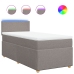 Cama box spring con colchón tela gris taupe 90x190 cm