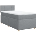 Cama box spring con colchón tela gris claro 90x190 cm