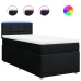 Cama box spring con colchón tela negro 90x190 cm