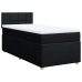 Cama box spring con colchón tela negro 90x190 cm